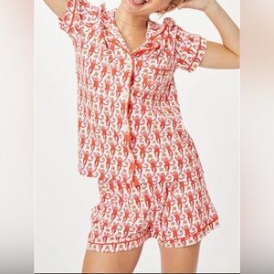 Roller Rabbit Red and White Patterned Pajama Set